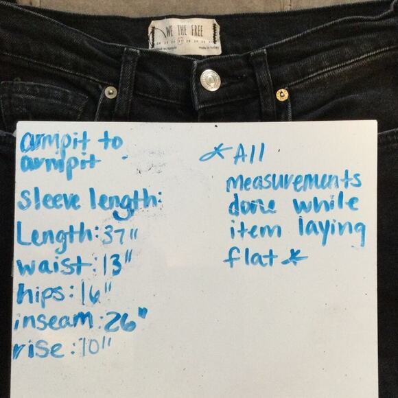 We The Free Womens Distressed Skinny Jeans Size 27 Black Emo Boho Thrashed Punk - Picture 3 of 13